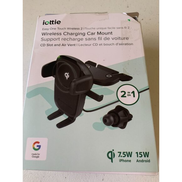 Iottie Wireless Charging Car Mount 7.5W/15W For iPhone & Android - Picture 1 of 4